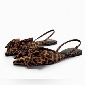 Zara Leopard Print flats with Bow